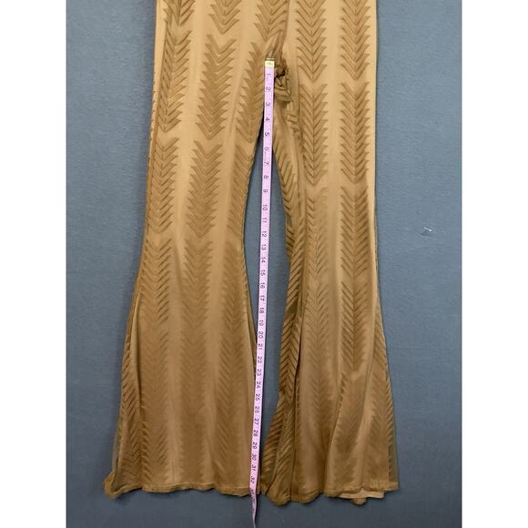Saints & Hearts Pants Womens Large Flares Boho Chevron Pattern Made in USA Retro - Picture 4 of 8